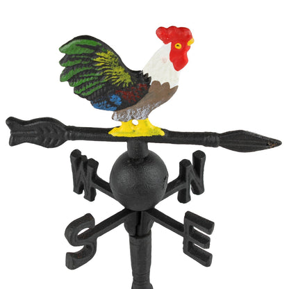 Black Cast Iron Decorative Rooster Weathervane Mantel Shelf Decor 14 inch Tall