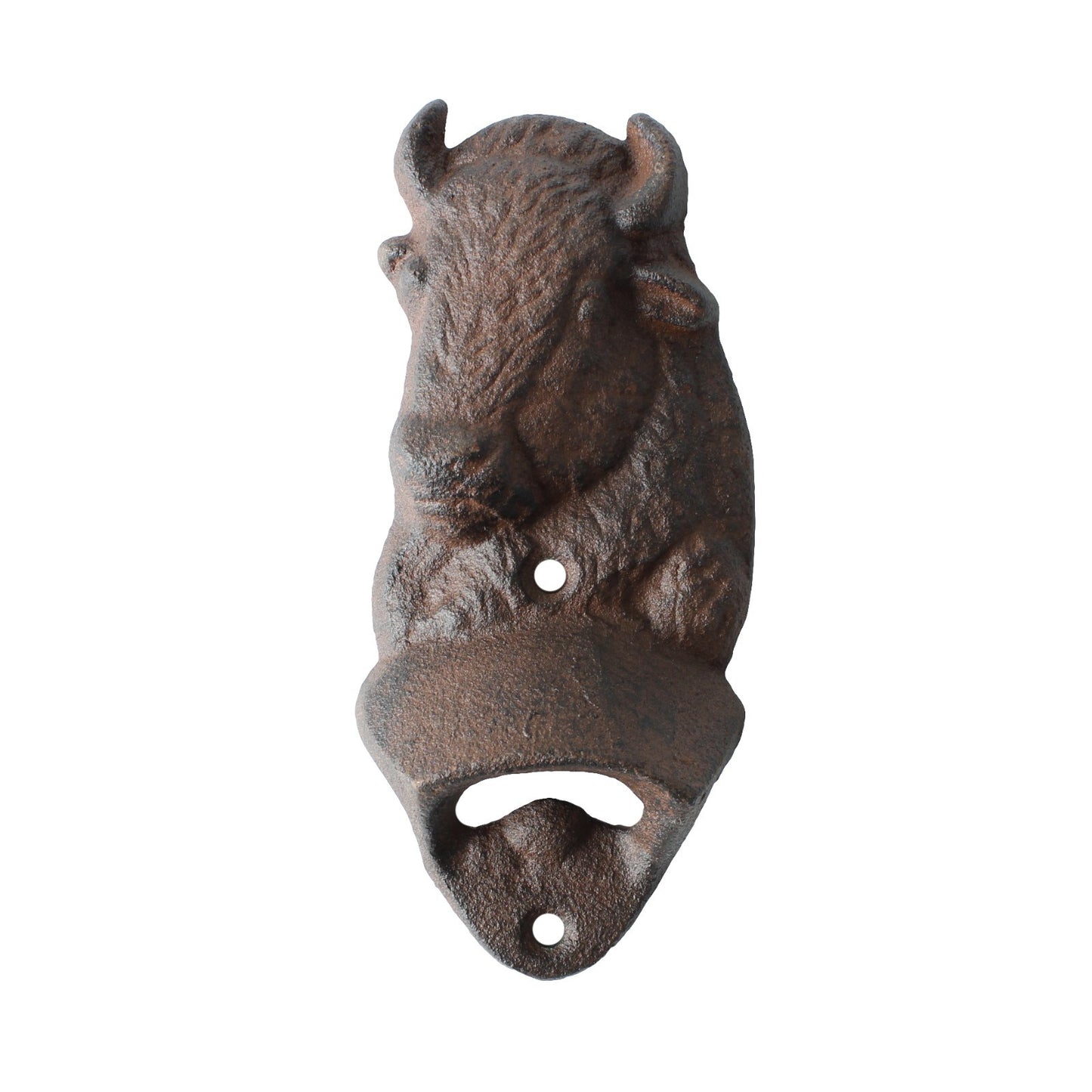 Rustic Cast Iron Buffalo Bison Beer Bottle Opener Wall Mounted Cabin Bar Decor