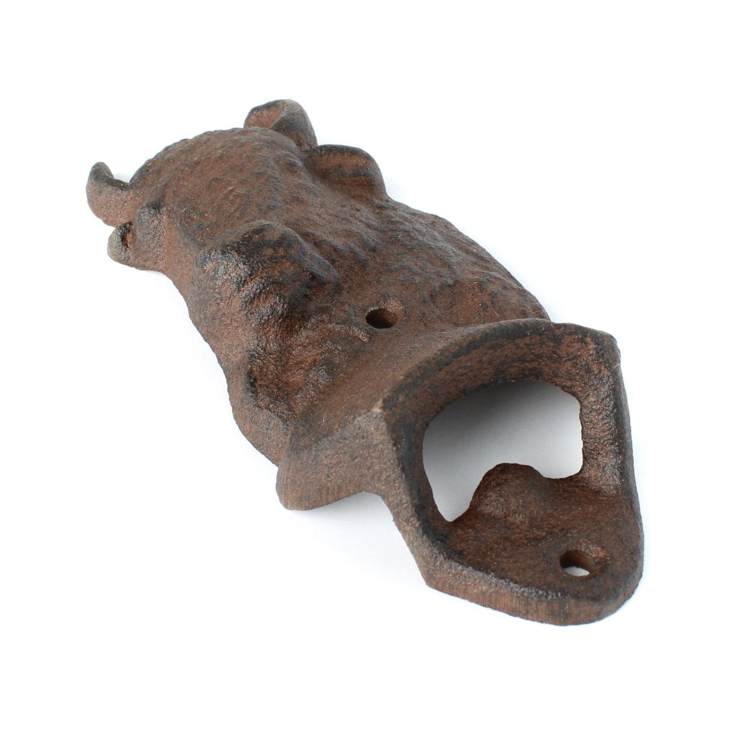 Rustic Cast Iron Buffalo Bison Beer Bottle Opener Wall Mounted Cabin Bar Decor
