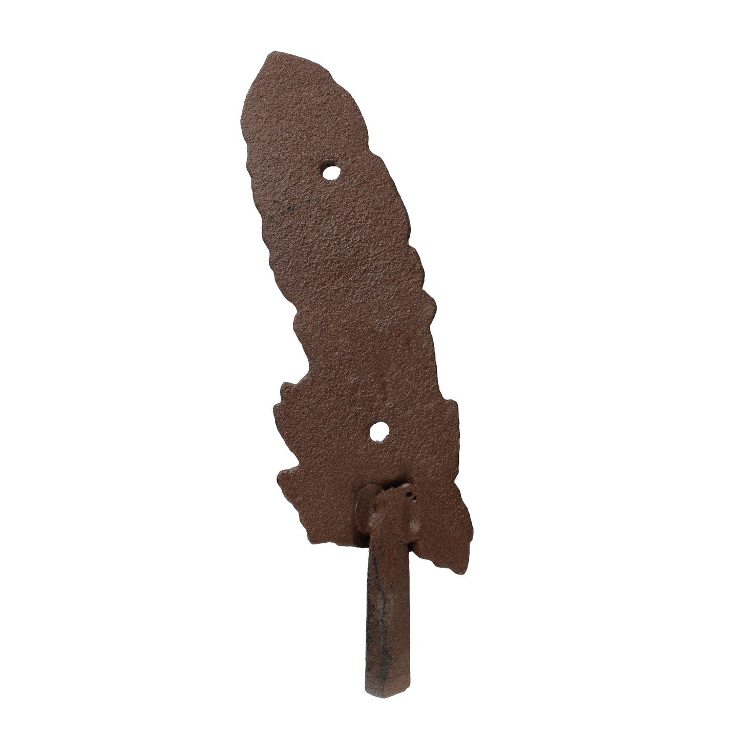 Cast Iron Feather Wall Hook Key Towel Coat Hanger Antique Style Rustic Brown