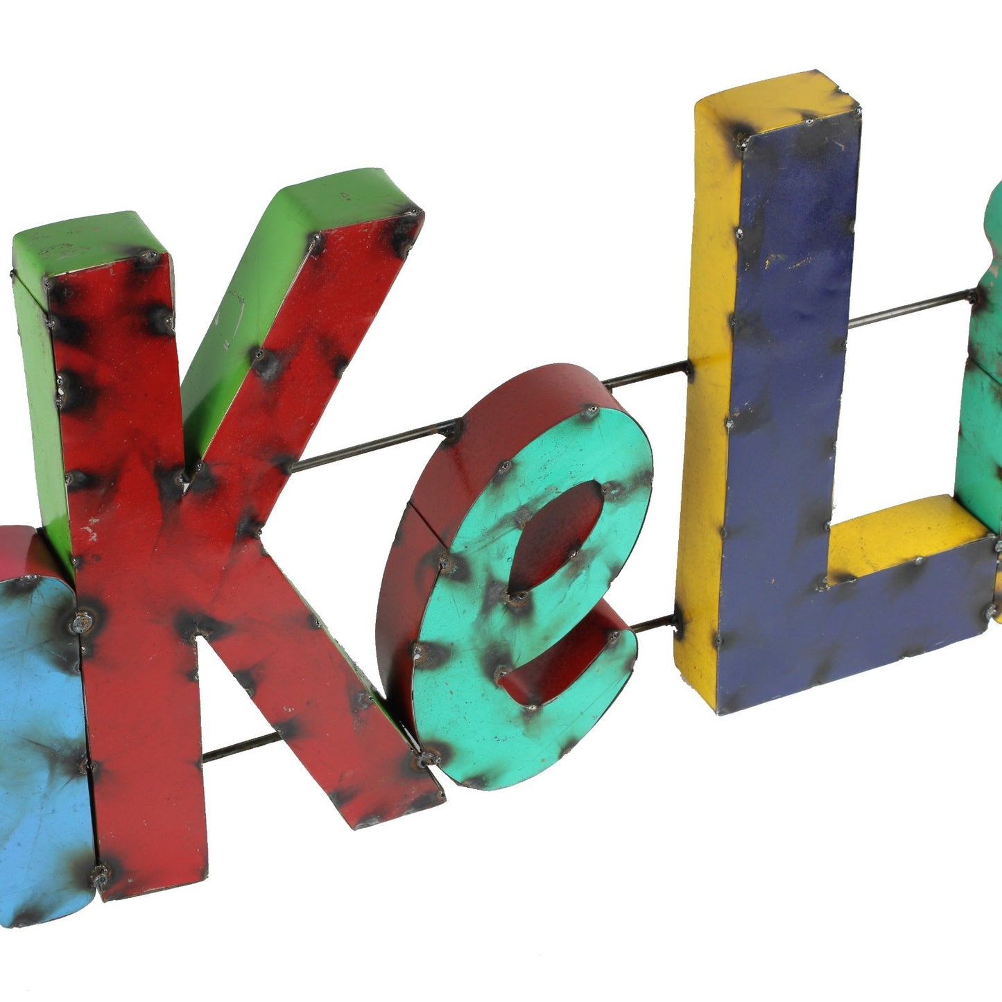 Lake Life Recycled Metal Sign Colorful Retro Style Wall Decor 37 x 11 inch