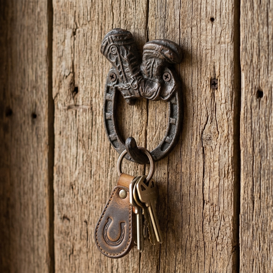 Rustic Cast Iron Lucky Horseshoe Boots Western Wall Hook Key Towel Coat Hanger