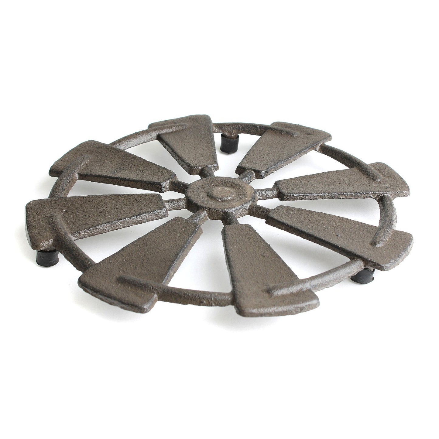 Cast Iron Windmill Trivet Hot Pot Plate Holder Rustic Western Kitchen Decor