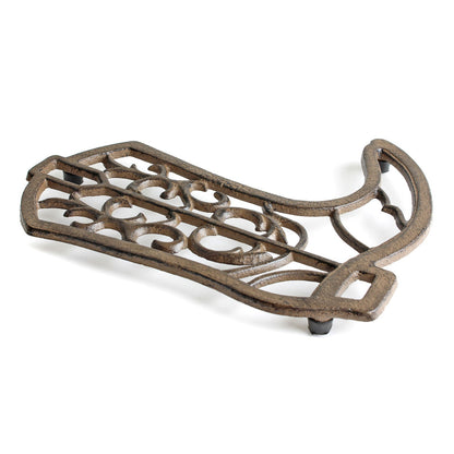 Cast Iron Cowboy Boot Trivet Hot Pot Plate Holder Rustic Western Kitchen Decor