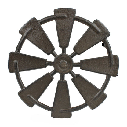 Cast Iron Windmill Trivet Hot Pot Plate Holder Rustic Western Kitchen Decor