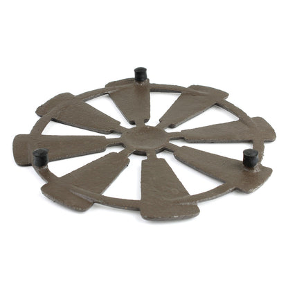 Cast Iron Windmill Trivet Hot Pot Plate Holder Rustic Western Kitchen Decor