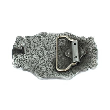 Mean Bull Belt Buckle Western Rodeo Floral Accents Antique Silver Fits 1.5" Belt