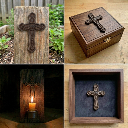 Cross Nails Wood Tacks Rustic Cast Iron 3 1/2 x 2 3/8 inch (Pack of 6)