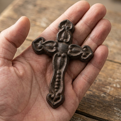Cross Nails Wood Tacks Rustic Cast Iron 3 1/2 x 2 3/8 inch (Pack of 6)