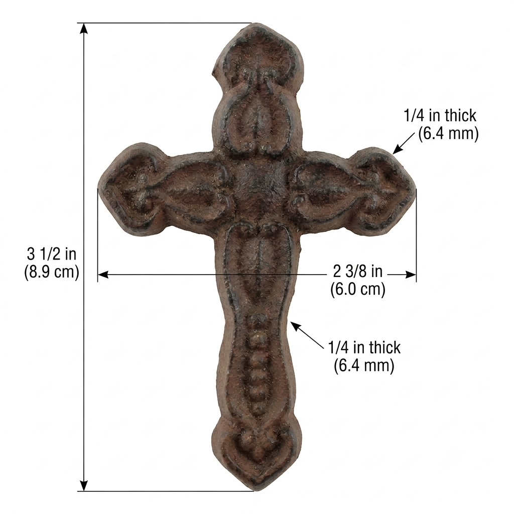 Cross Nails Wood Tacks Rustic Cast Iron 3 1/2 x 2 3/8 inch (Pack of 6)
