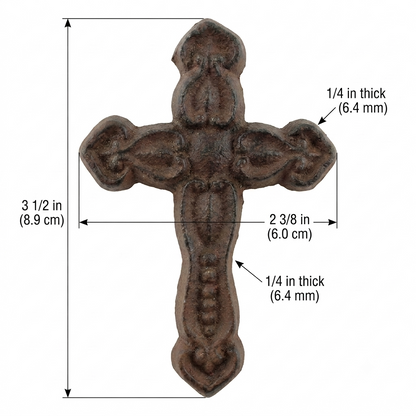 Cross Nails Wood Tacks Rustic Cast Iron 3 1/2 x 2 3/8 inch (Pack of 6)