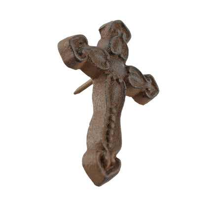 Cross Nails Wood Tacks Rustic Cast Iron 3 1/2 x 2 3/8 inch (Pack of 6)