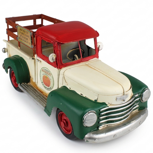 Decorative Metal Pickup Truck 1940s Chevrolet Vintage Style Farm Market 12.5 in