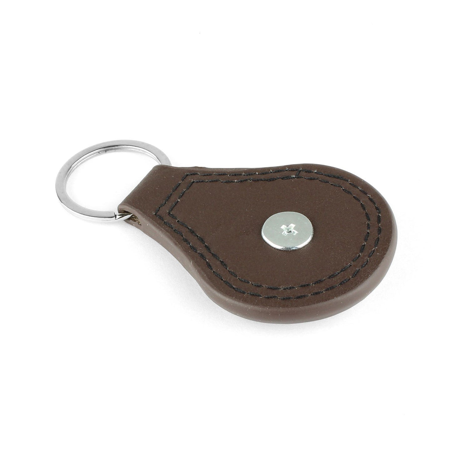 Brown Leather Keychain Texas Map Copper Kneeling Cowboy Cross Horse Concho 3.5"