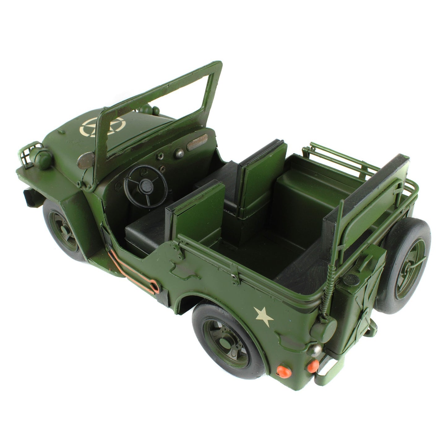 Metal Army Jeep Willys Military Collectable Model Light Utility Vehicle 12.5 in
