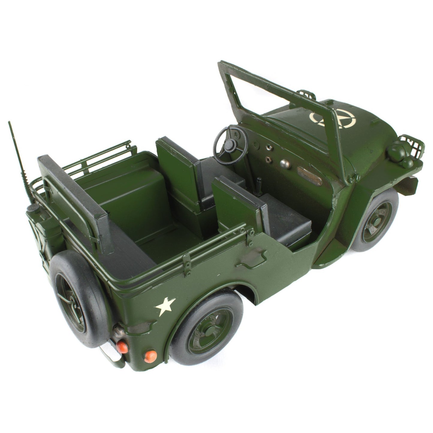 Metal Army Jeep Willys Military Collectable Model Light Utility Vehicle 12.5 in