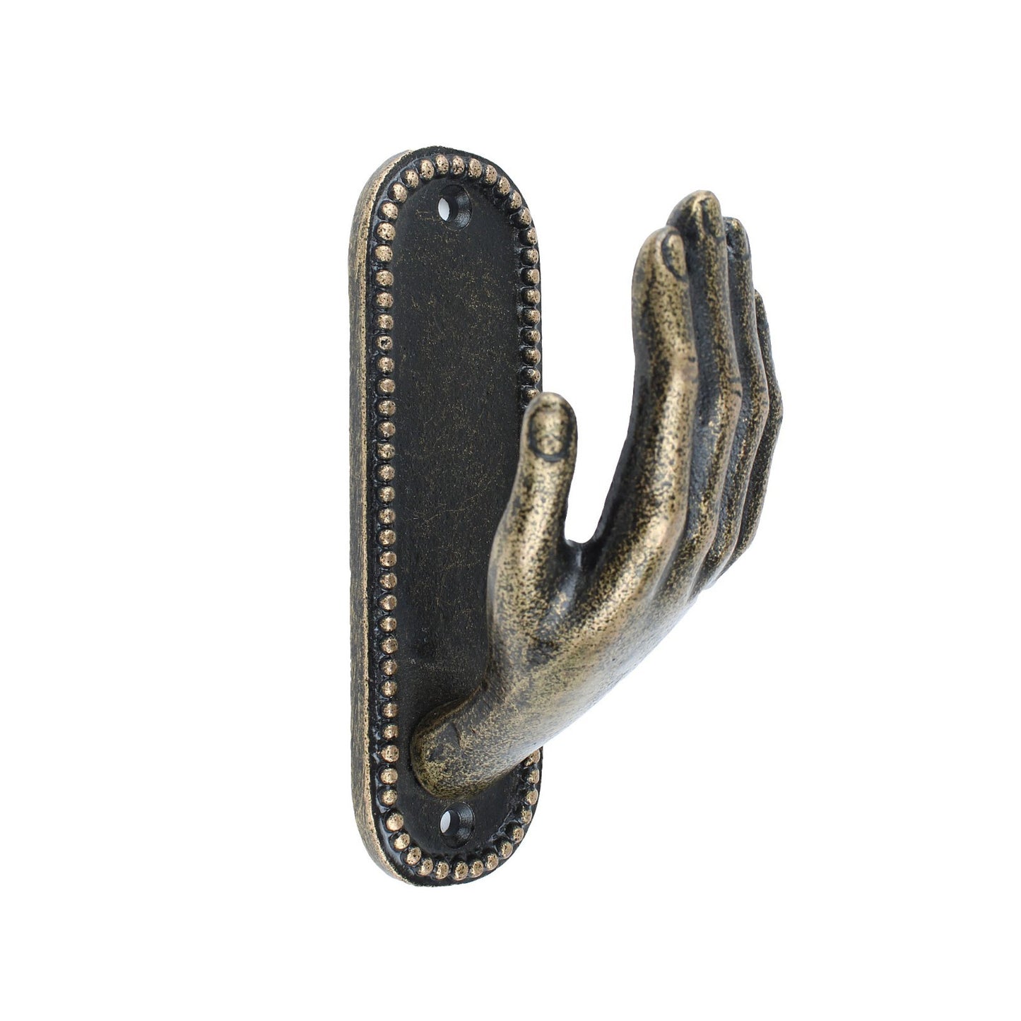 Cast Iron Hand Wall Hook Antique Bronze Open Palm Coat Purse Towel Hanger 4 3/8"