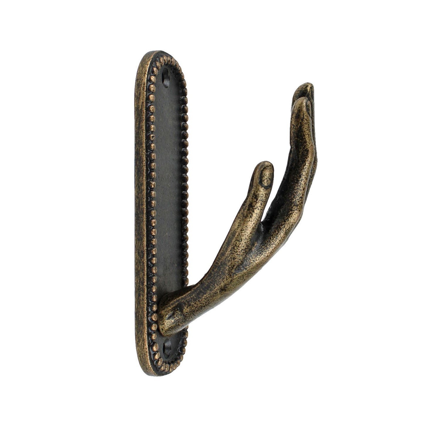 Cast Iron Hand Wall Hook Antique Bronze Open Palm Coat Purse Towel Hanger 4 3/8"