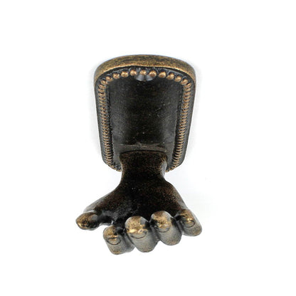 Cast Iron Hand Wall Hook Antique Bronze Open Palm Coat Purse Towel Hanger 4 3/8"