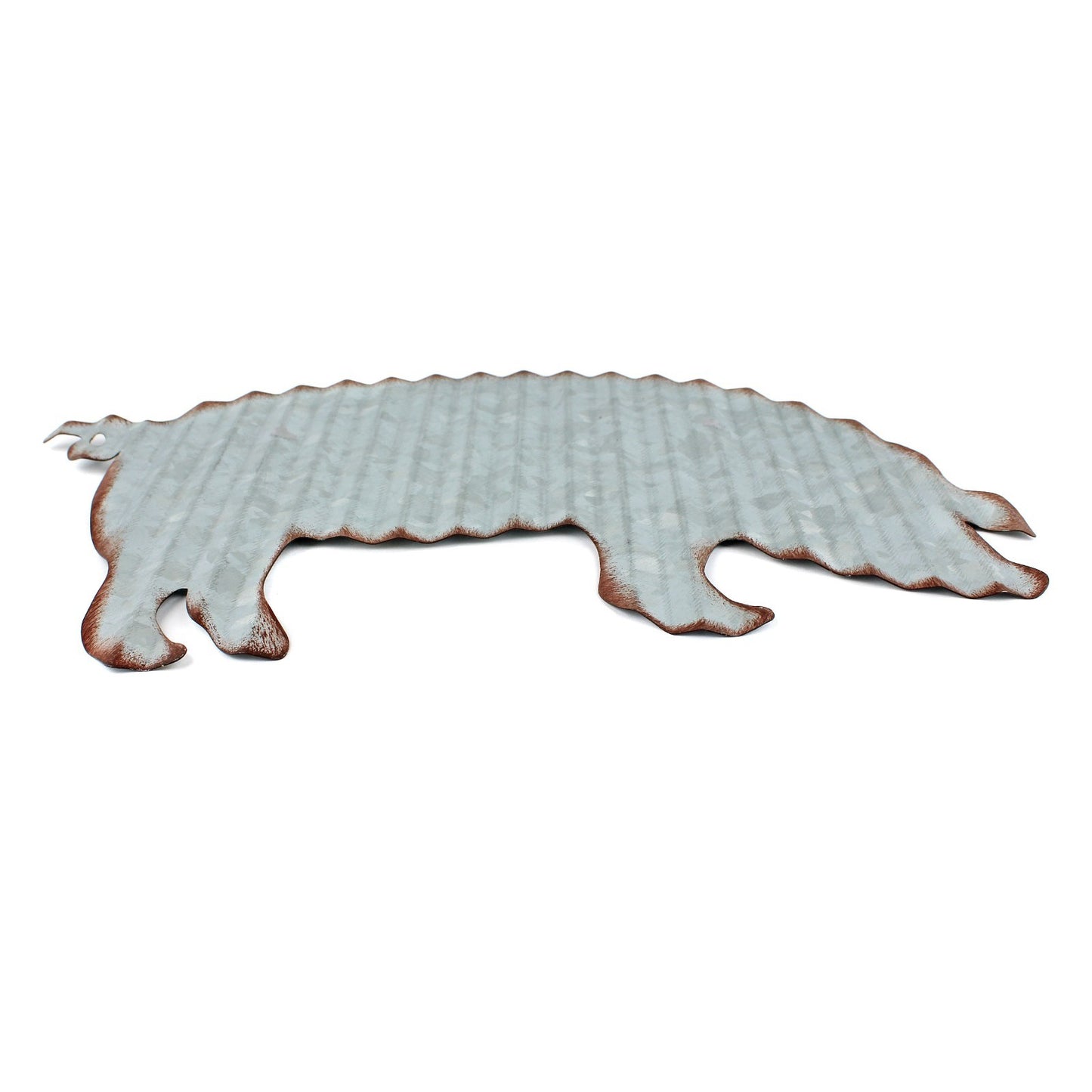 Corrugated Metal Pig Silhouette Wall Decor Lightweight Farmhouse Sign 10.5 in