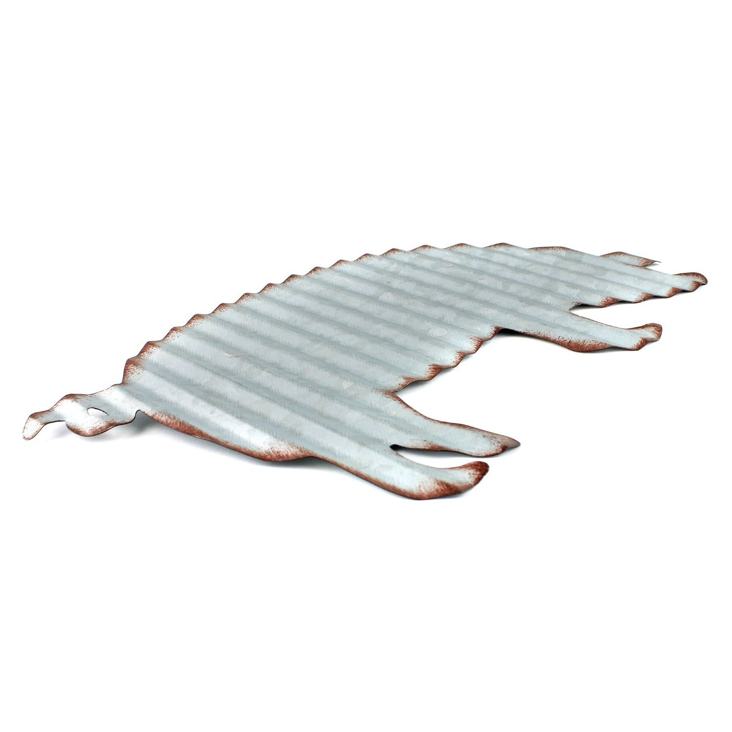 Corrugated Metal Pig Silhouette Wall Decor Lightweight Farmhouse Sign 10.5 in