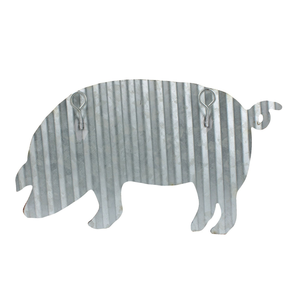Corrugated Metal Pig Silhouette Wall Decor Lightweight Farmhouse Sign 10.5 in