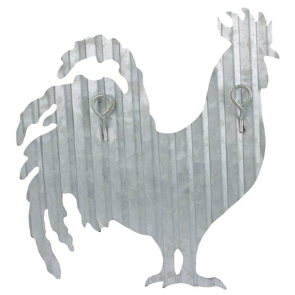 Corrugated Metal Rooster Silhouette Wall Decor Lightweight Farmhouse Sign 9.5 in