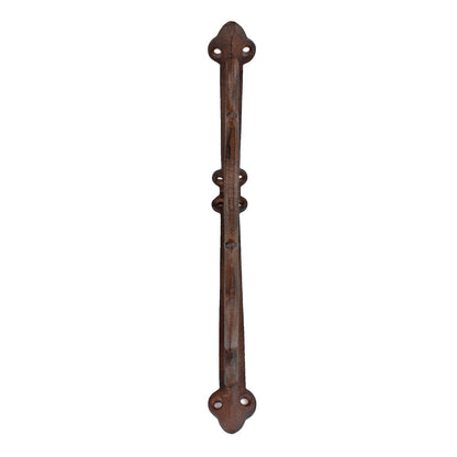 2 Cast Iron Star Scrolls Shelf Brackets Corner Brace Rustic Brown 8 3/4 inch