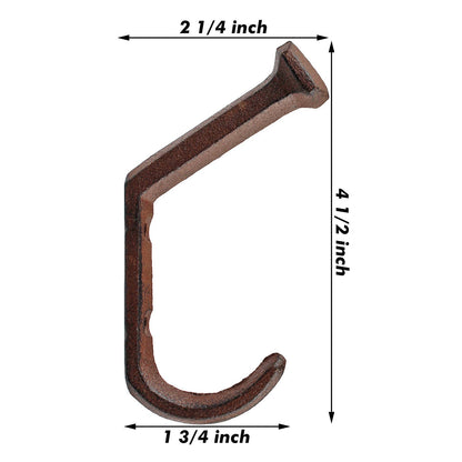 Cast Iron Railroad Spike Double Wall Hook Industrial Rustic Coat Towel Hanger