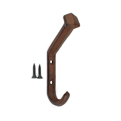 Cast Iron Railroad Spike Double Wall Hook Industrial Rustic Coat Towel Hanger