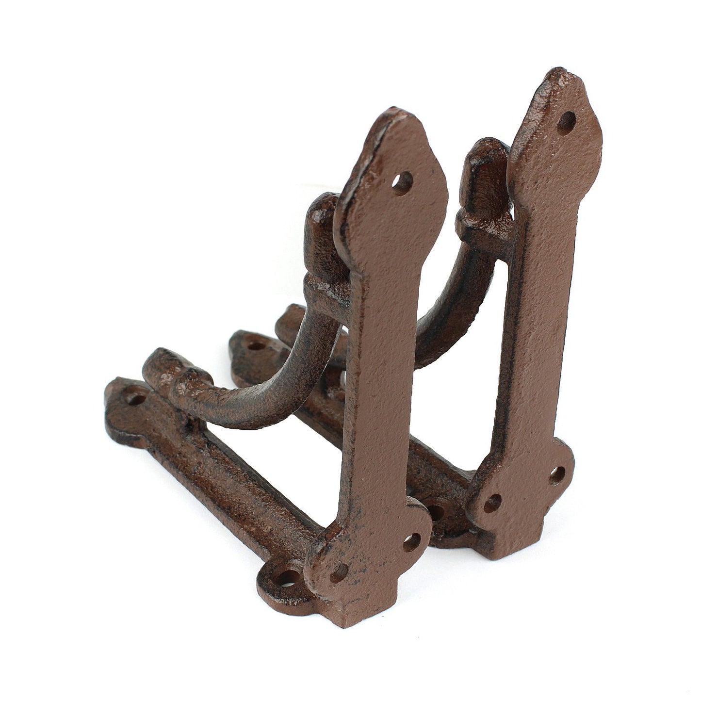 2 Small Rustic Cast Iron Shelf Brackets Antique Corbel Corner Brace 4 3/8 inch