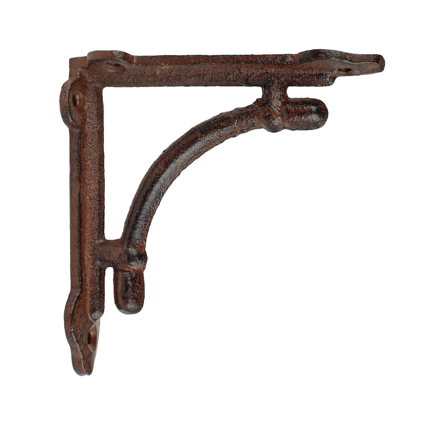 2 Small Rustic Cast Iron Shelf Brackets Antique Corbel Corner Brace 4 3/8 inch