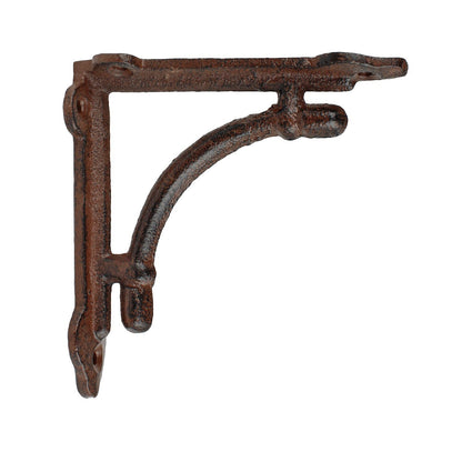 2 Small Rustic Cast Iron Shelf Brackets Antique Corbel Corner Brace 4 3/8 inch