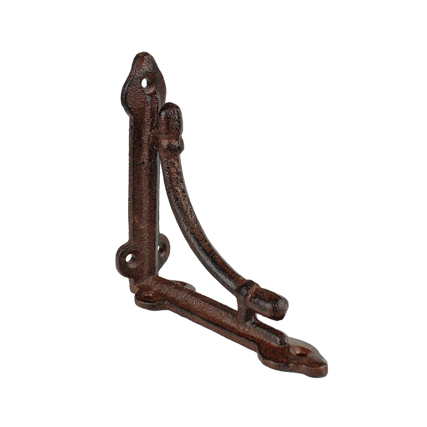 2 Small Rustic Cast Iron Shelf Brackets Antique Corbel Corner Brace 4 3/8 inch
