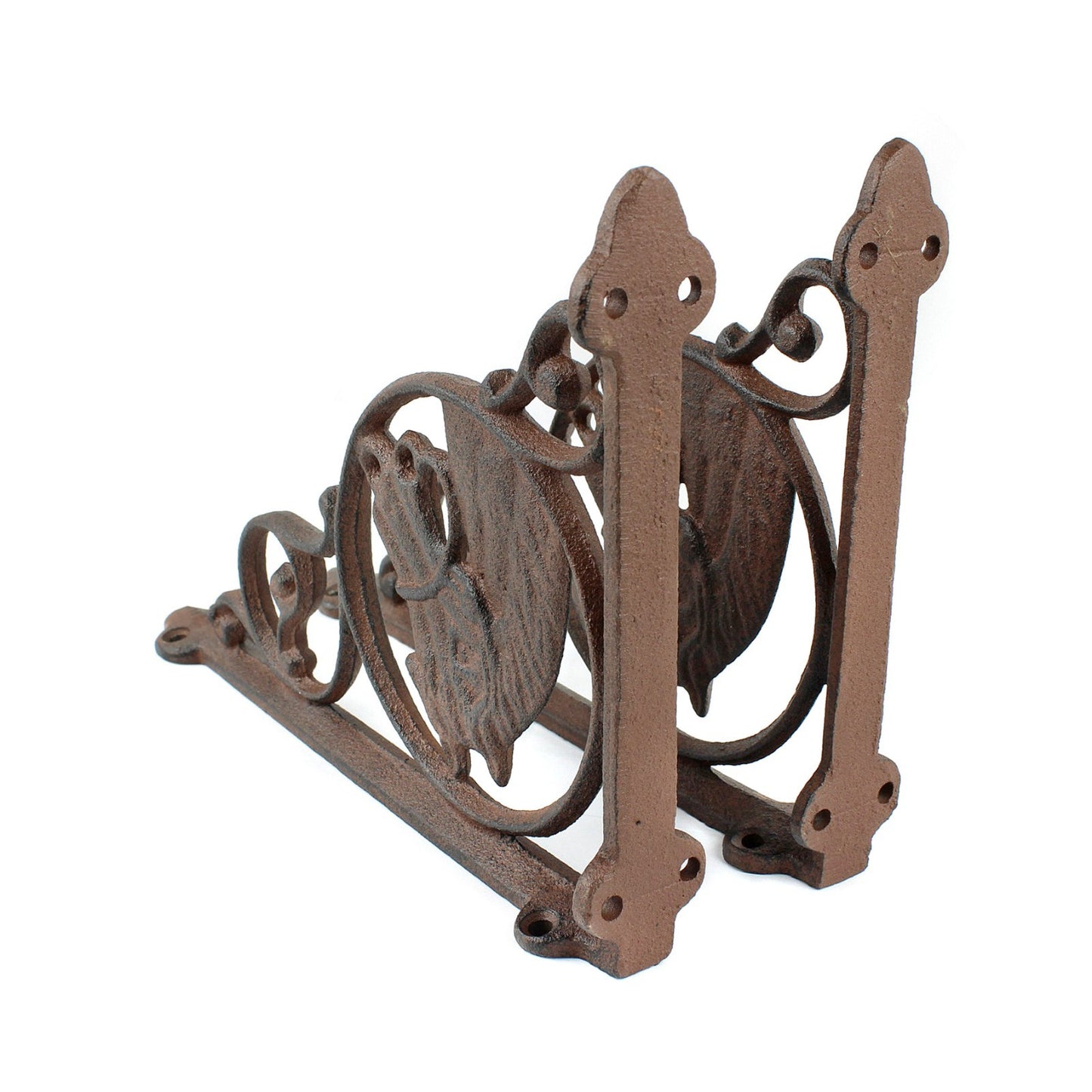 2 Cast Iron Horse Scrolls Shelf Brackets Corner Brace Rustic Brown 8 3/4 inch