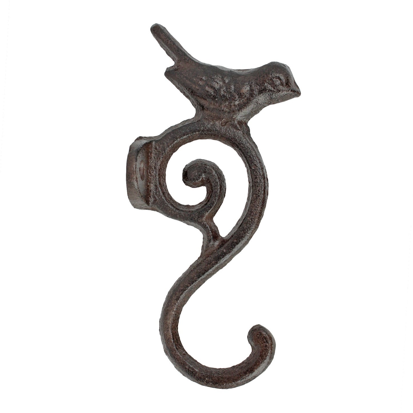 Cast Iron Bird Scrolls Wall Hook Rustic Brown Coat Key Purse Towel Metal Hanger