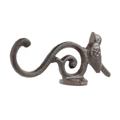 Cast Iron Bird Scrolls Wall Hook Rustic Brown Coat Key Purse Towel Metal Hanger