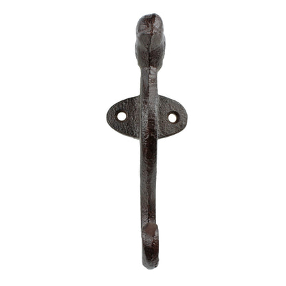 Cast Iron Bird Scrolls Wall Hook Rustic Brown Coat Key Purse Towel Metal Hanger