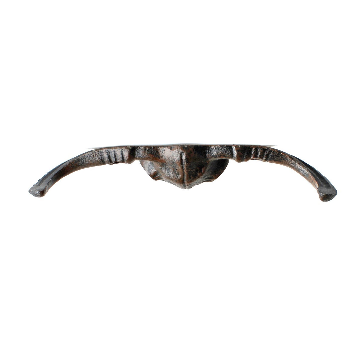 Cast Iron Longhorn Bull Skull Wall Hook Coat Rack Western Rustic Decor 7" Wide