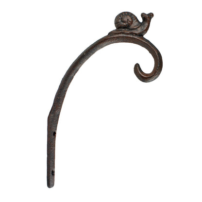 Cast Iron Snail Wall Hook Plant Bracket Basket Holder Rustic Garden Decor