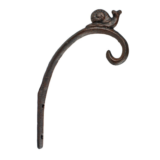 Cast Iron Snail Wall Hook Plant Bracket Basket Holder Rustic Garden Decor