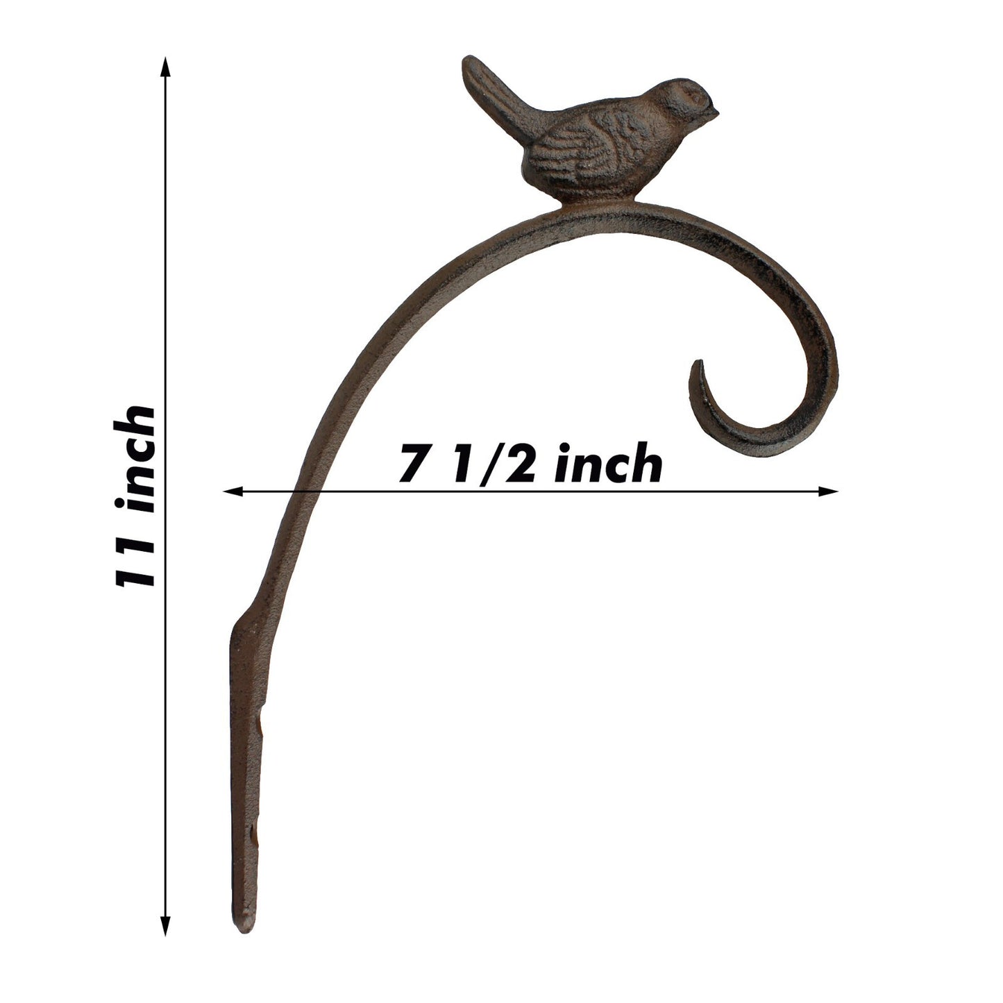 Cast Iron Bird Wall Hook Plant Bracket Hanging Basket Holder Rustic Garden Decor