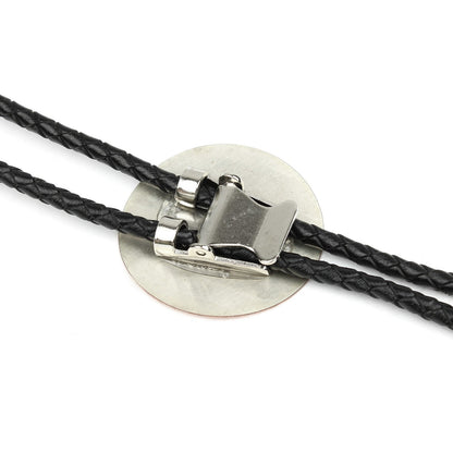 Black Bear & Cub Western Bolo Tie Etched Copper 40 inch Black Cord Made in USA