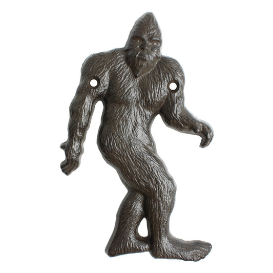 Cast Iron Bigfoot Wall Decor Sasquatch Metal Plaque Sign Rustic Cabin Art 7.5"