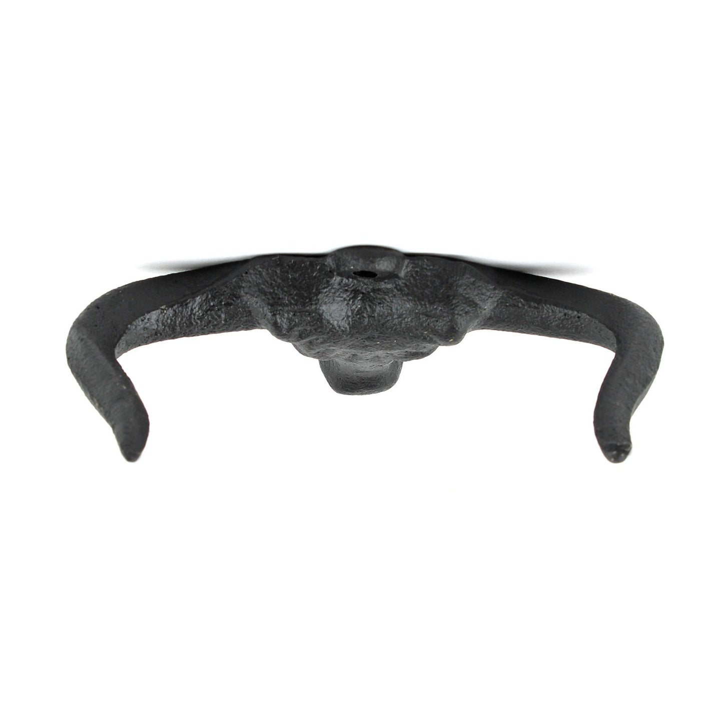Cast Iron Bull Longhorn Skull Double Wall Hook Western Coat Key Towel Hanger 5"