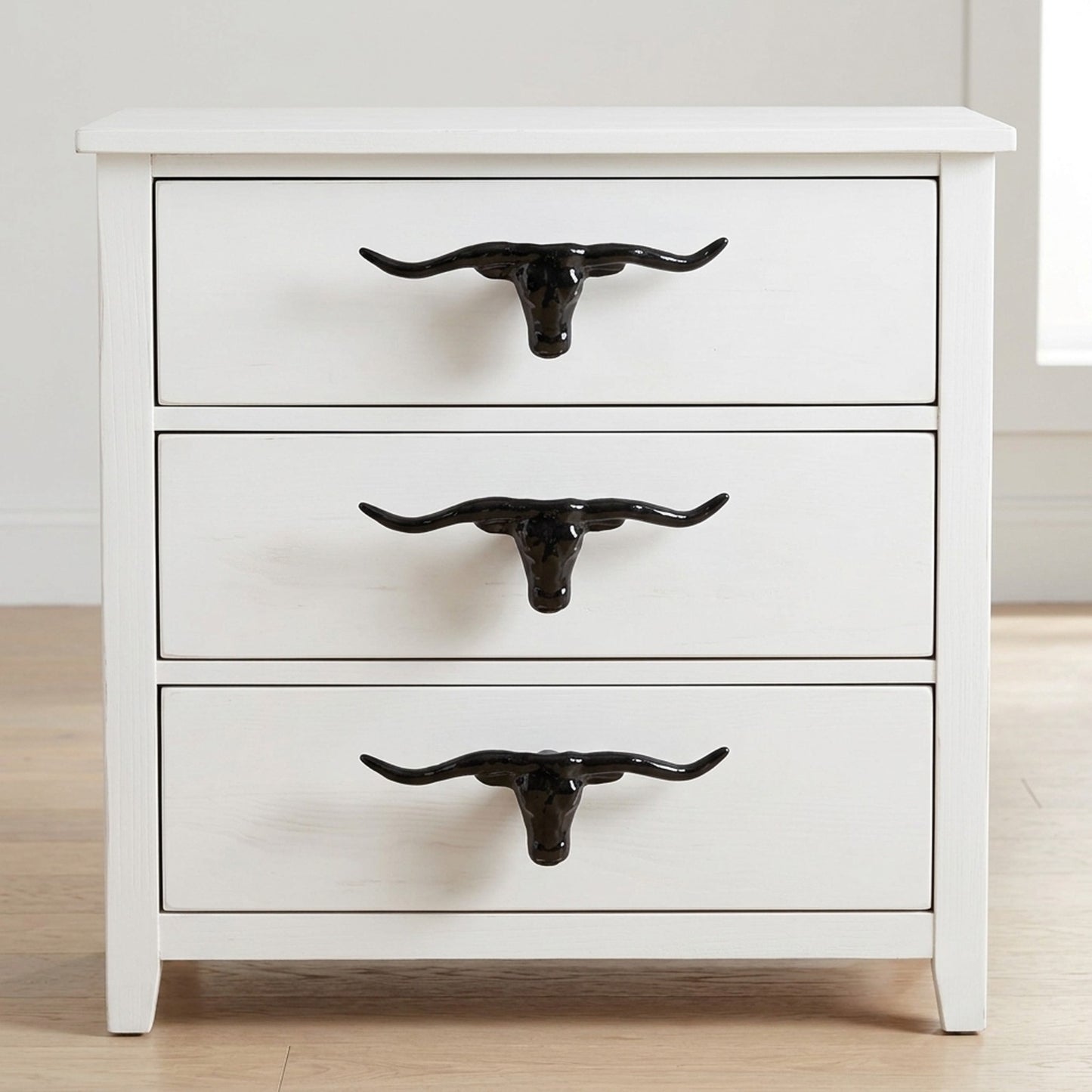 Cast Iron Texas Longhorn Steer Drawer Pull Handle Western Cabinet Black 4 3/4 in