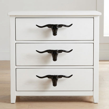 Cast Iron Texas Longhorn Steer Drawer Pull Handle Western Cabinet Black 4 3/4 in