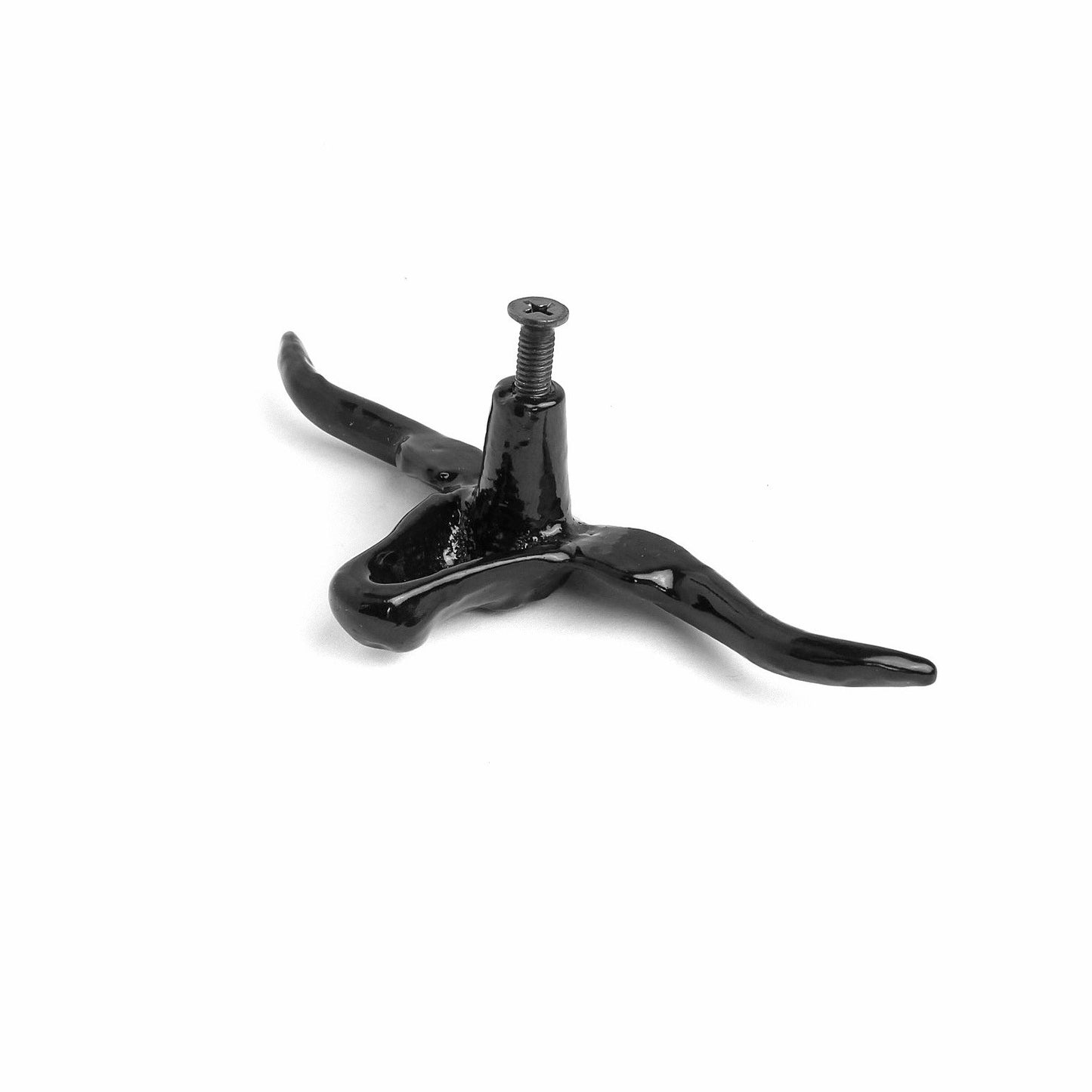 Cast Iron Texas Longhorn Steer Drawer Pull Handle Western Cabinet Black 4 3/4 in