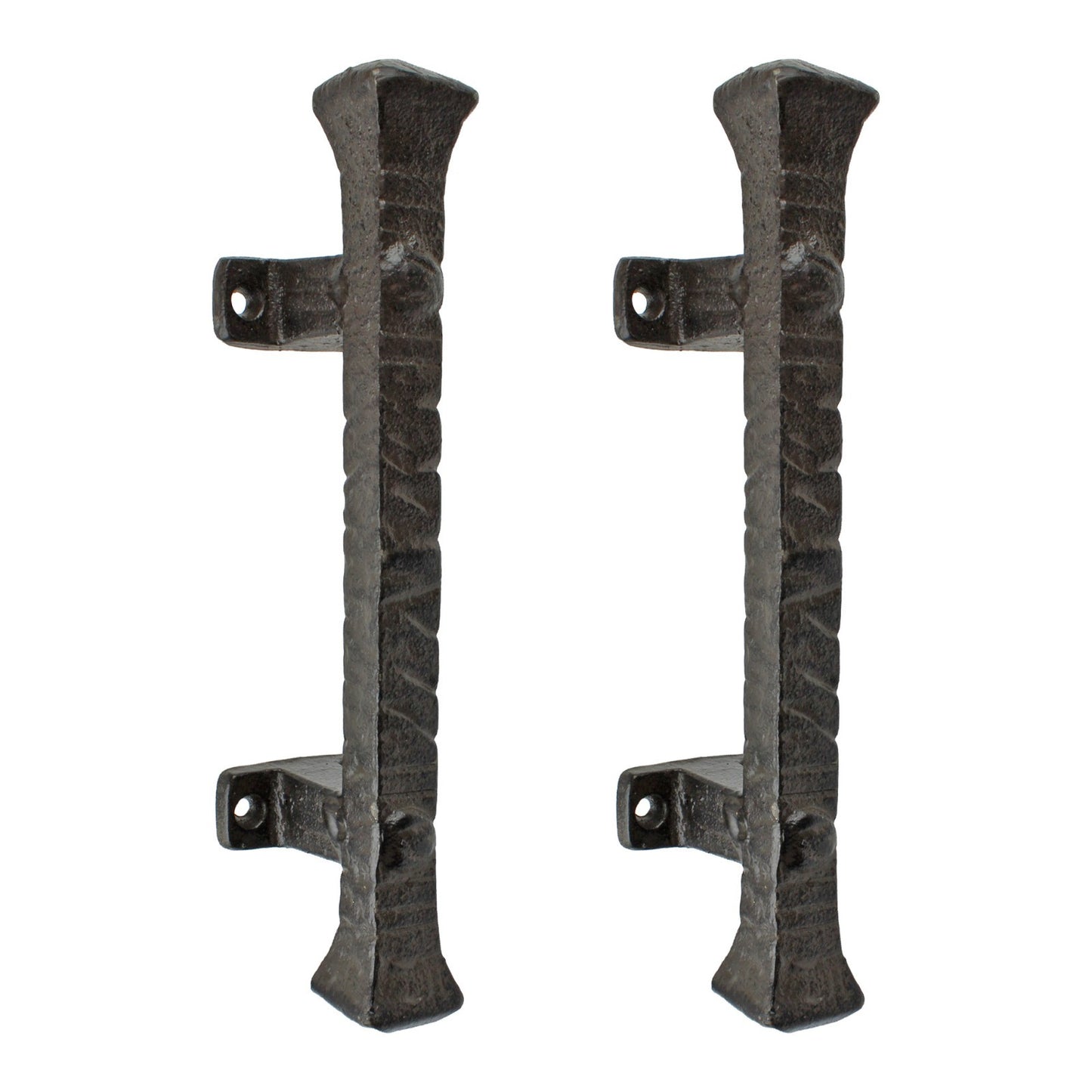 2 Cast Iron Barn Door Handle Pull Rustic Heavy Duty Gate Shed Hardware 9 3/8 in