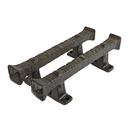 2 Cast Iron Barn Door Handle Pull Rustic Heavy Duty Gate Shed Hardware 9 3/8 in